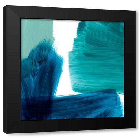 Seastrokes I Black Modern Wood Framed Art Print by Borges, Victoria