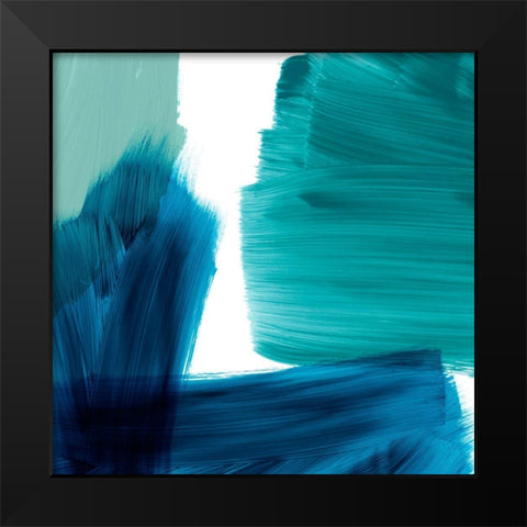 Seastrokes I Black Modern Wood Framed Art Print by Borges, Victoria