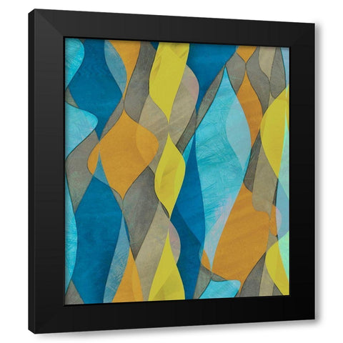 Colorful Cascade I Black Modern Wood Framed Art Print by Saunders, Alonzo
