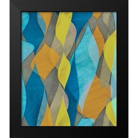 Colorful Cascade I Black Modern Wood Framed Art Print by Saunders, Alonzo