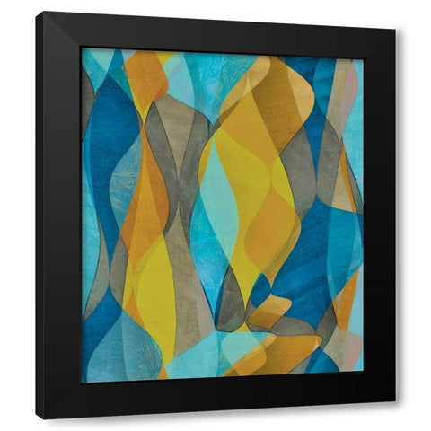 Colorful Cascade II Black Modern Wood Framed Art Print with Double Matting by Saunders, Alonzo