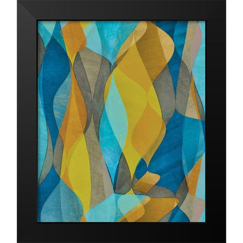 Colorful Cascade II Black Modern Wood Framed Art Print by Saunders, Alonzo