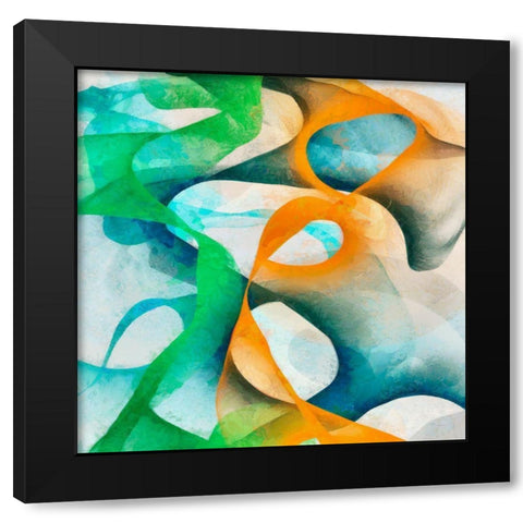 Bright Happy Thoughts I Black Modern Wood Framed Art Print with Double Matting by Saunders, Alonzo