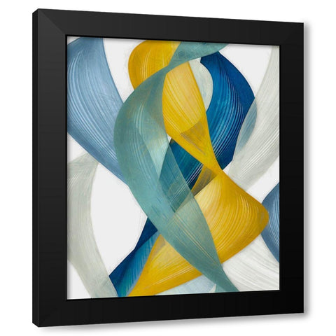 Horizontal Bands I Black Modern Wood Framed Art Print by Saunders, Alonzo