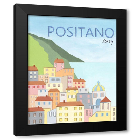 Living by the Sea I Black Modern Wood Framed Art Print with Double Matting by Moore, Regina