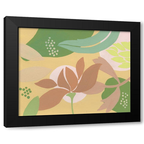 Neutral Blooms I Black Modern Wood Framed Art Print with Double Matting by Moore, Regina