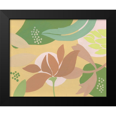 Neutral Blooms I Black Modern Wood Framed Art Print by Moore, Regina