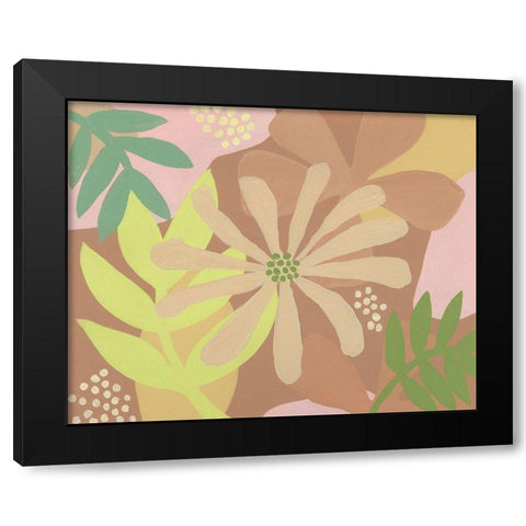 Neutral Blooms II Black Modern Wood Framed Art Print by Moore, Regina
