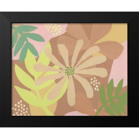 Neutral Blooms II Black Modern Wood Framed Art Print by Moore, Regina