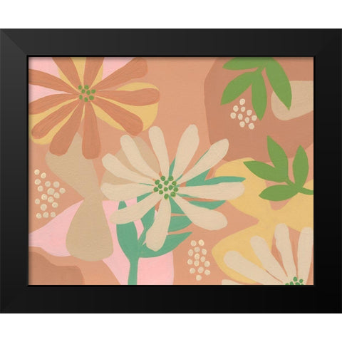 Neutral Blooms III Black Modern Wood Framed Art Print by Moore, Regina