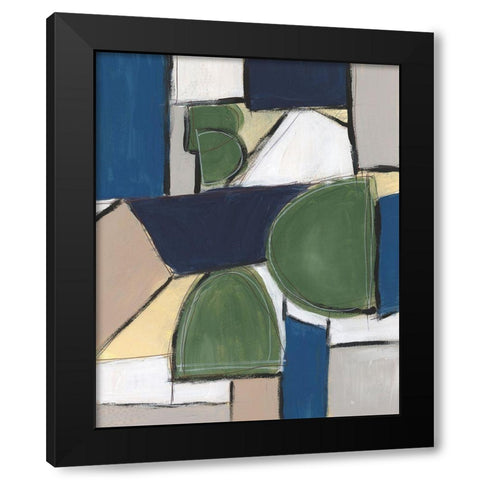 Spatial Mix II Black Modern Wood Framed Art Print with Double Matting by Moore, Regina