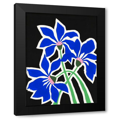 Pop Flowers IV Black Modern Wood Framed Art Print by Moore, Regina