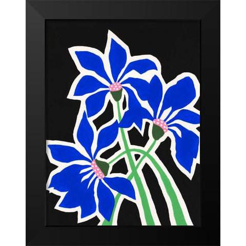 Pop Flowers IV Black Modern Wood Framed Art Print by Moore, Regina