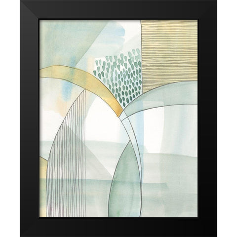 Mint Reflection I Black Modern Wood Framed Art Print by Moore, Regina