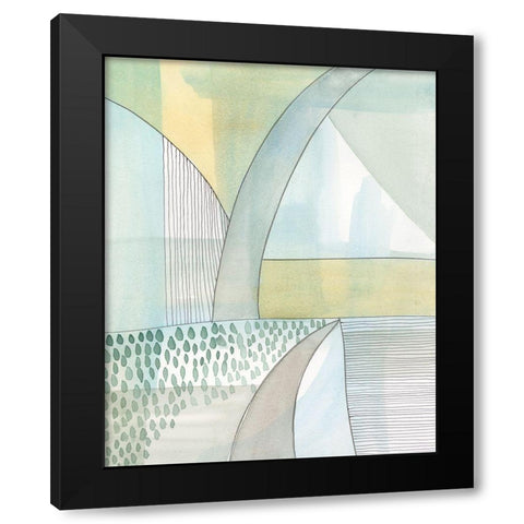 Mint Reflection II Black Modern Wood Framed Art Print with Double Matting by Moore, Regina