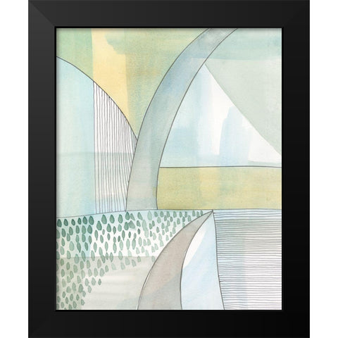 Mint Reflection II Black Modern Wood Framed Art Print by Moore, Regina
