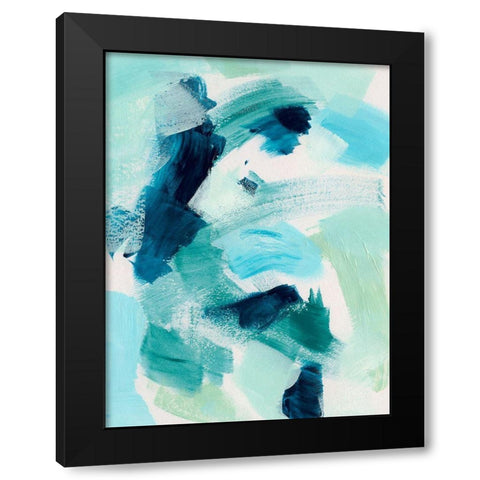 Teal Composition I Black Modern Wood Framed Art Print with Double Matting by Barnes, Victoria