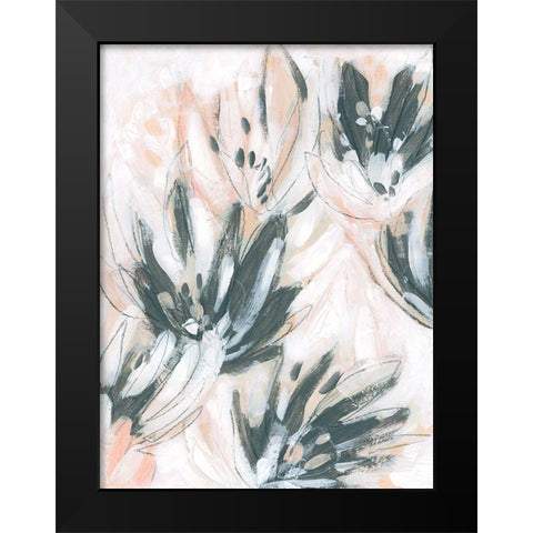 Abstract Water Lilies I Black Modern Wood Framed Art Print by Vess, June Erica