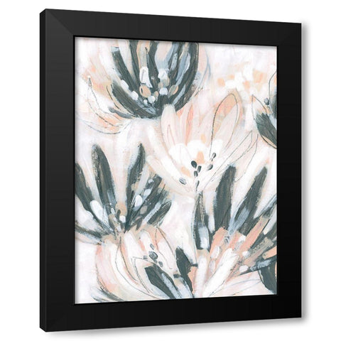 Abstract Water Lilies II Black Modern Wood Framed Art Print with Double Matting by Vess, June Erica