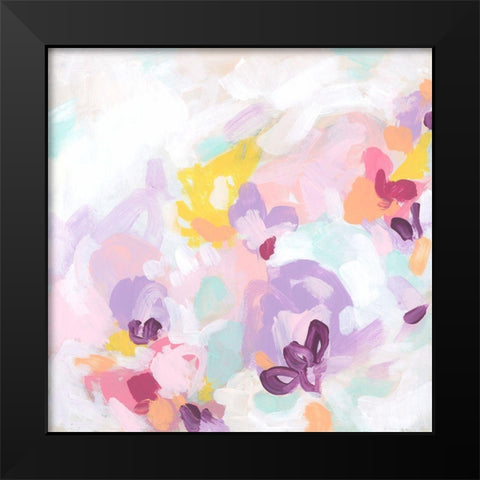 Petal Swirl I Black Modern Wood Framed Art Print by Vess, June Erica