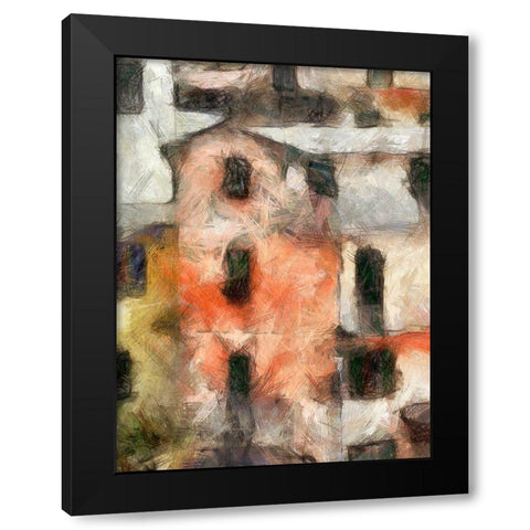 Stacked Houses IV Black Modern Wood Framed Art Print with Double Matting by Saunders, Alonzo