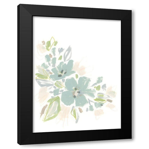 Seafoam Petals I Black Modern Wood Framed Art Print by Vess, June Erica