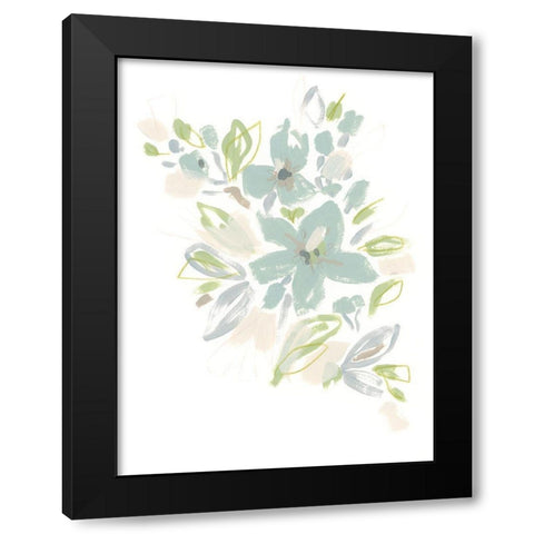 Seafoam Petals IV Black Modern Wood Framed Art Print with Double Matting by Vess, June Erica