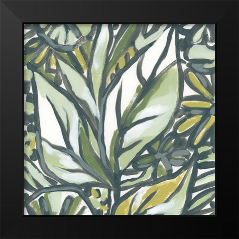 Fauvist Tropical III Black Modern Wood Framed Art Print by Vess, June Erica