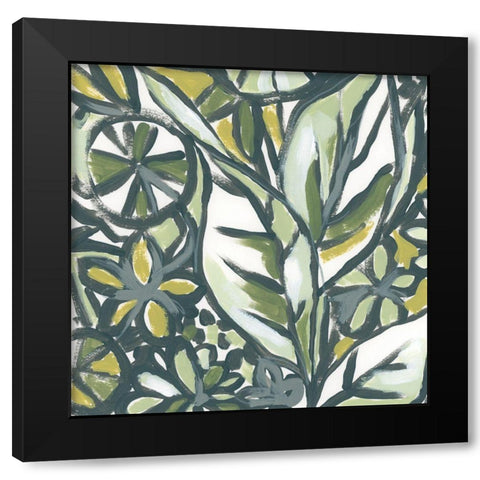 Fauvist Tropical IV Black Modern Wood Framed Art Print with Double Matting by Vess, June Erica