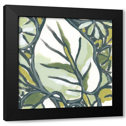 Fauvist Tropical V Black Modern Wood Framed Art Print by Vess, June Erica