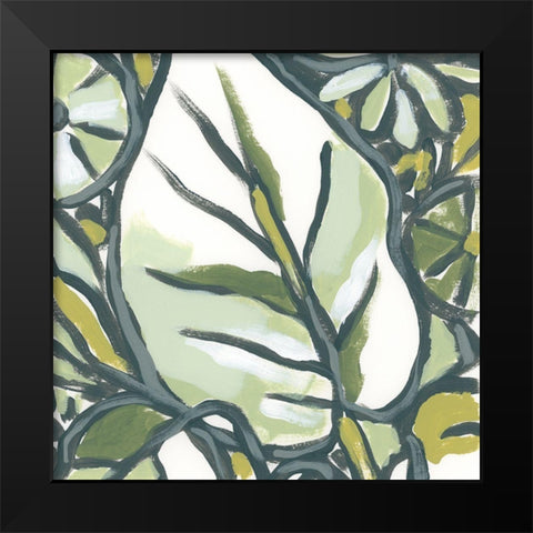 Fauvist Tropical V Black Modern Wood Framed Art Print by Vess, June Erica