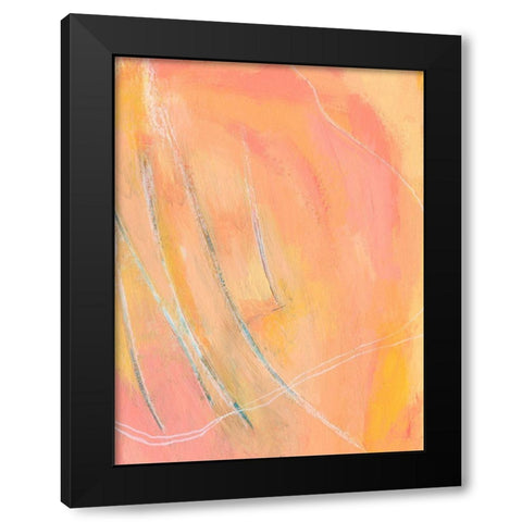 Peach Bliss I Black Modern Wood Framed Art Print by Moore, Regina