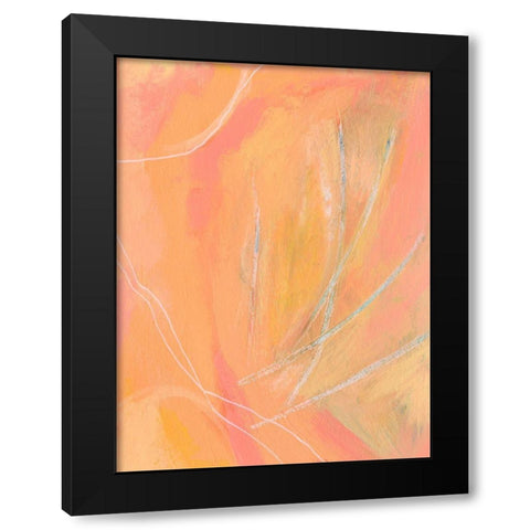 Peach Bliss II Black Modern Wood Framed Art Print with Double Matting by Moore, Regina