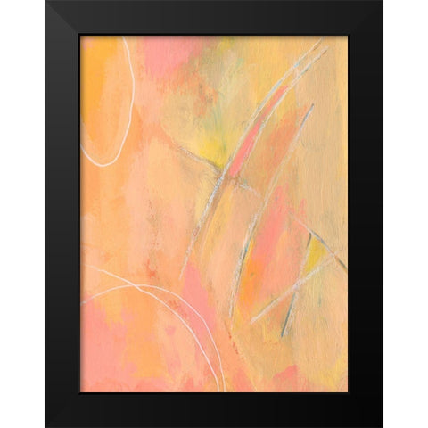 Peach Bliss III Black Modern Wood Framed Art Print by Moore, Regina