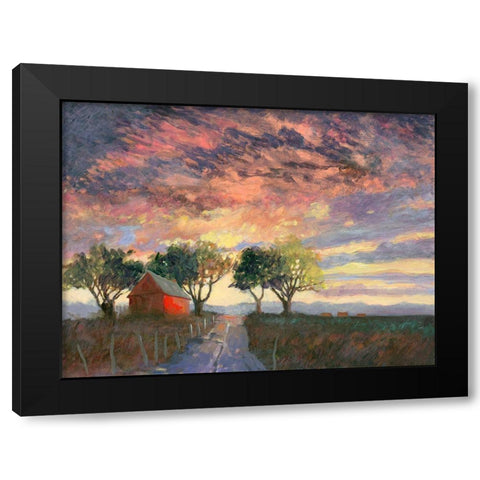 Fire in the Sky Black Modern Wood Framed Art Print with Double Matting by Sweetwater