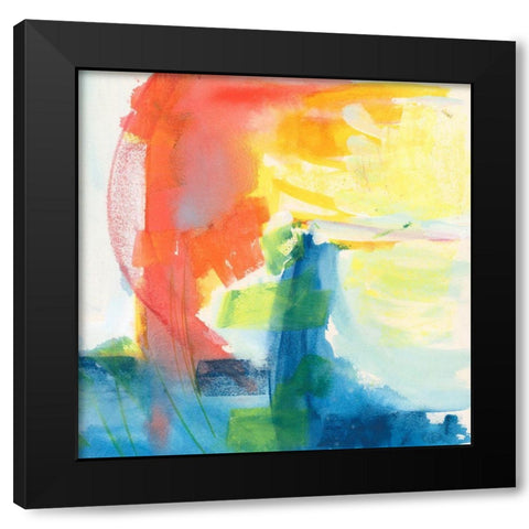 Crimson Sunset I Black Modern Wood Framed Art Print with Double Matting by Combs, Joyce