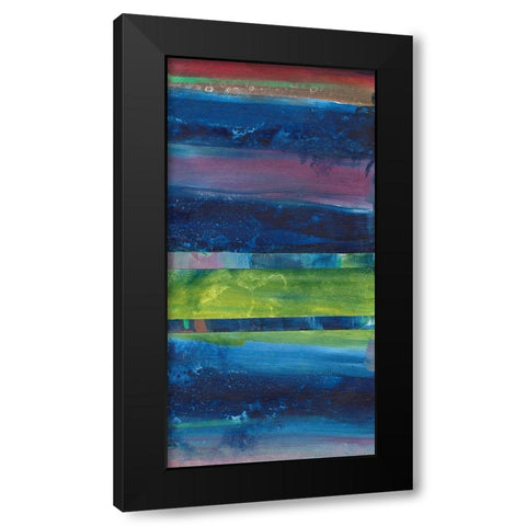 Blue Contentment II Black Modern Wood Framed Art Print with Double Matting by Combs, Joyce