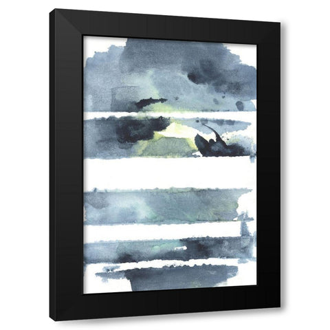 Blue Memories I Black Modern Wood Framed Art Print by Combs, Joyce