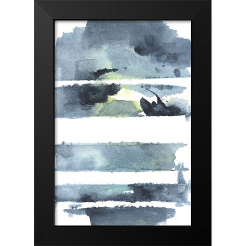 Blue Memories I Black Modern Wood Framed Art Print by Combs, Joyce