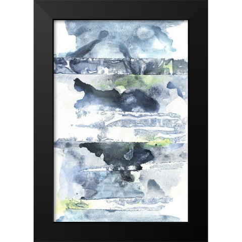 Blue Memories II Black Modern Wood Framed Art Print by Combs, Joyce