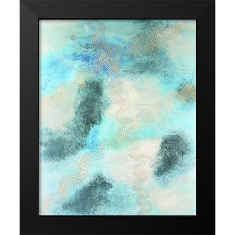 Blue Shift II Black Modern Wood Framed Art Print by Lam, Vanna