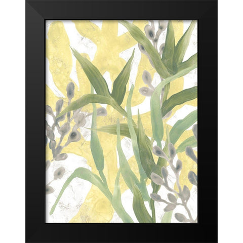 Sea Grass Fresco III Black Modern Wood Framed Art Print by Vess, June Erica