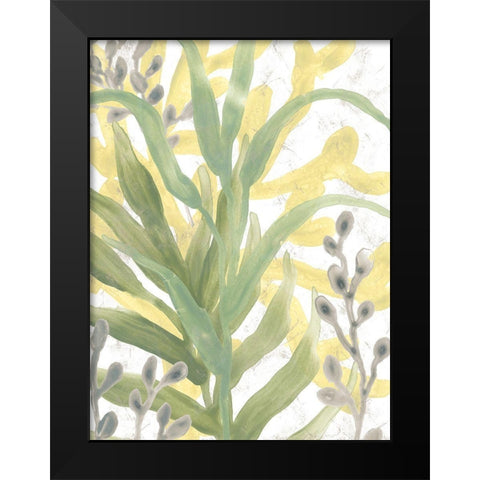 Sea Grass Fresco IV Black Modern Wood Framed Art Print by Vess, June Erica