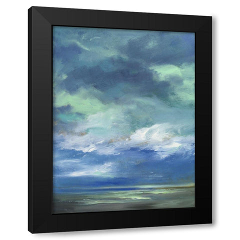 Island Morning Black Modern Wood Framed Art Print with Double Matting by Finch, Sheila