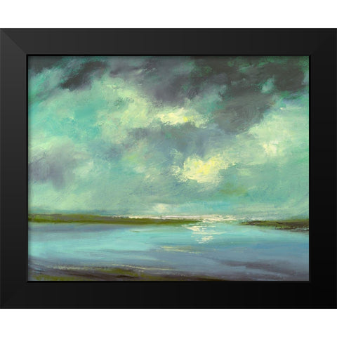 Lagoon Black Modern Wood Framed Art Print by Finch, Sheila