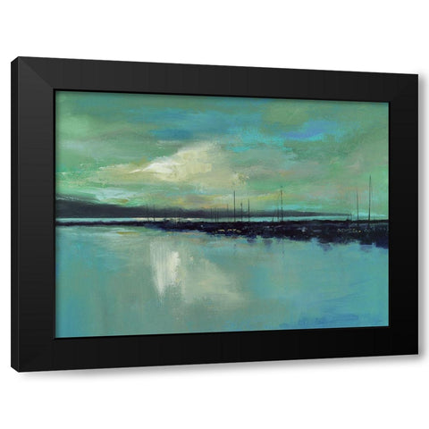 Harbor Light Black Modern Wood Framed Art Print by Finch, Sheila