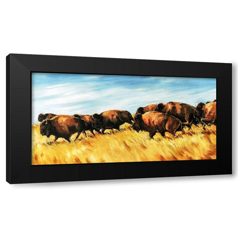 Running Wild Black Modern Wood Framed Art Print by Edmunds, Sydney