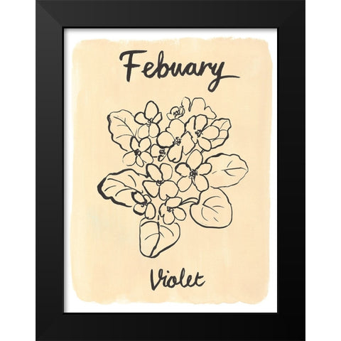 Birth Month II Black Modern Wood Framed Art Print by Warren, Annie