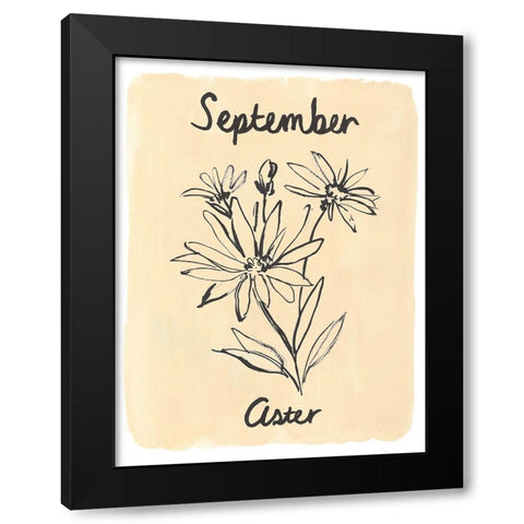 Birth Month IX Black Modern Wood Framed Art Print by Warren, Annie