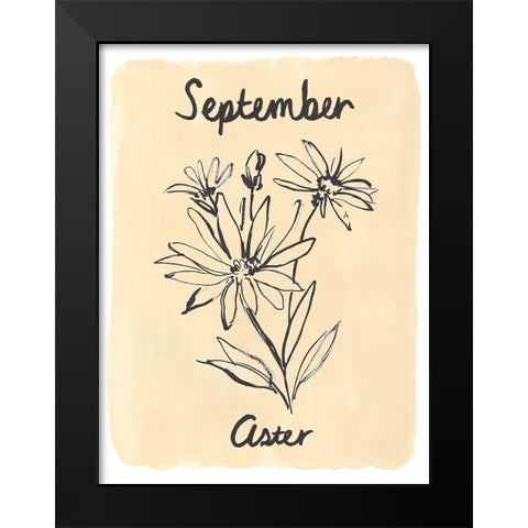 Birth Month IX Black Modern Wood Framed Art Print by Warren, Annie